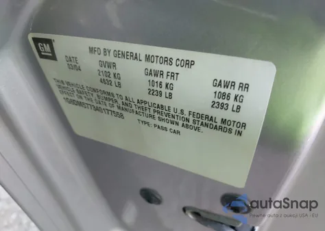 2004 Cadillac Cts Standard z USA, uszkodzony, nr VIN 1G6DM577340177558